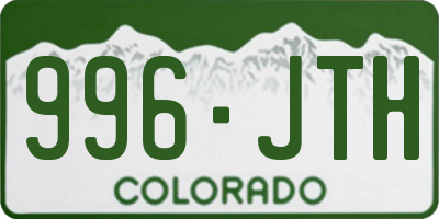 CO license plate 996JTH