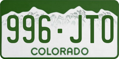 CO license plate 996JTO