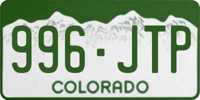 CO license plate 996JTP