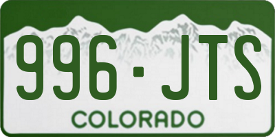 CO license plate 996JTS