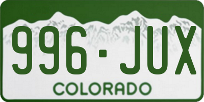 CO license plate 996JUX