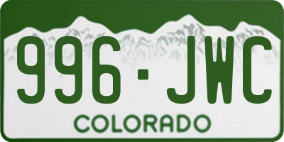 CO license plate 996JWC