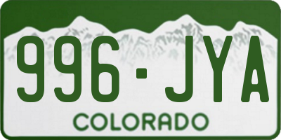 CO license plate 996JYA