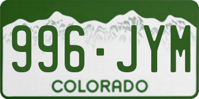 CO license plate 996JYM