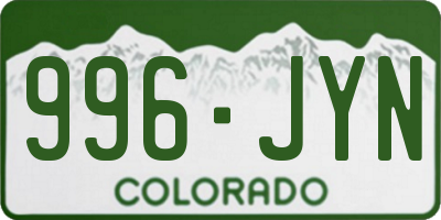 CO license plate 996JYN