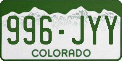 CO license plate 996JYY
