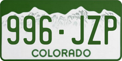 CO license plate 996JZP