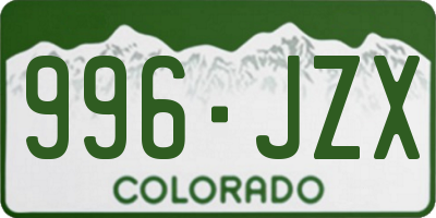 CO license plate 996JZX