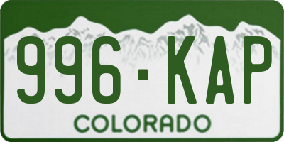 CO license plate 996KAP