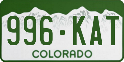 CO license plate 996KAT
