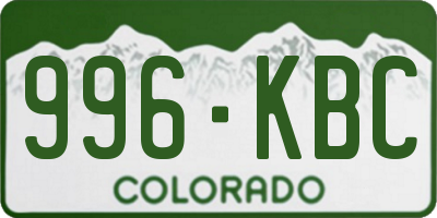 CO license plate 996KBC