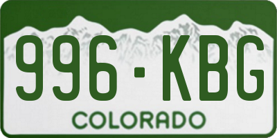 CO license plate 996KBG