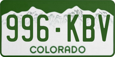 CO license plate 996KBV