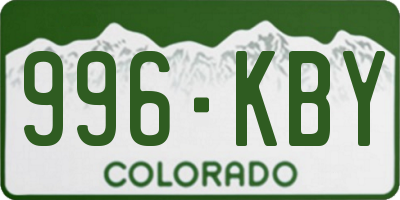 CO license plate 996KBY