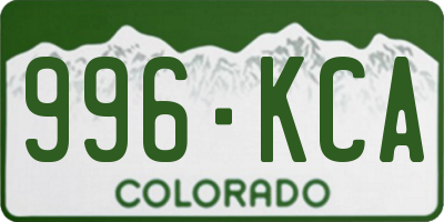 CO license plate 996KCA