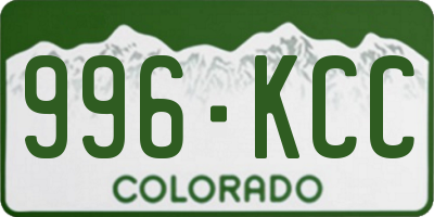CO license plate 996KCC
