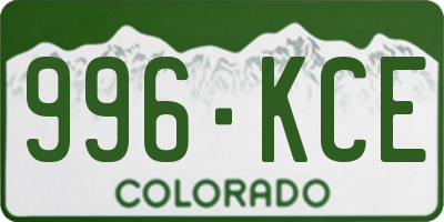 CO license plate 996KCE