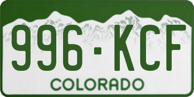 CO license plate 996KCF