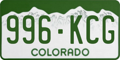 CO license plate 996KCG