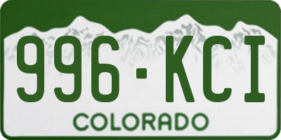 CO license plate 996KCI