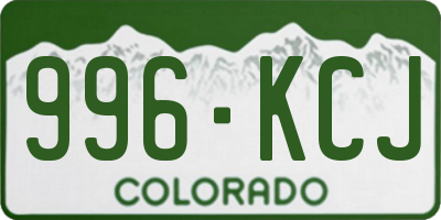 CO license plate 996KCJ