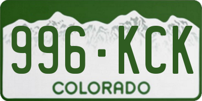 CO license plate 996KCK