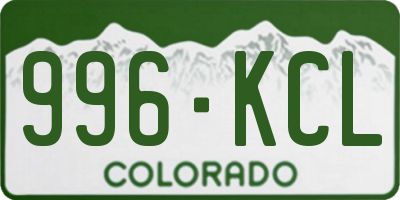 CO license plate 996KCL