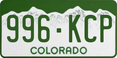 CO license plate 996KCP