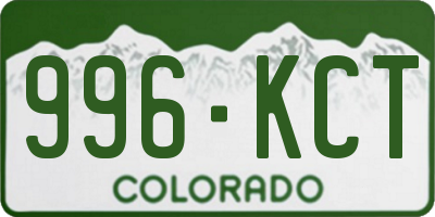 CO license plate 996KCT