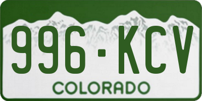 CO license plate 996KCV