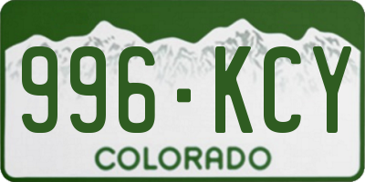 CO license plate 996KCY