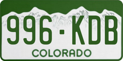 CO license plate 996KDB