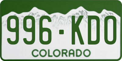 CO license plate 996KDO