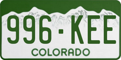 CO license plate 996KEE