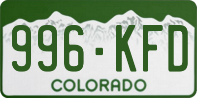 CO license plate 996KFD