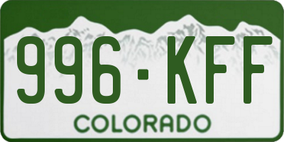 CO license plate 996KFF