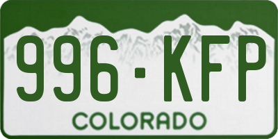 CO license plate 996KFP