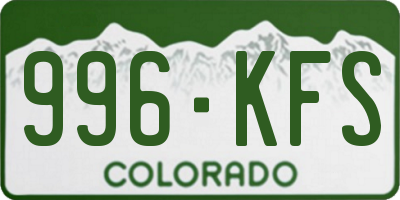 CO license plate 996KFS