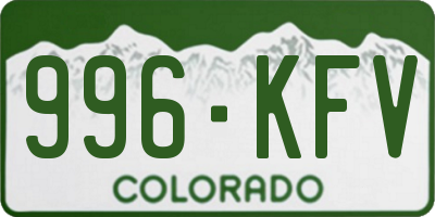 CO license plate 996KFV