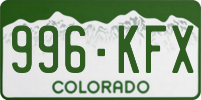 CO license plate 996KFX