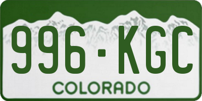 CO license plate 996KGC
