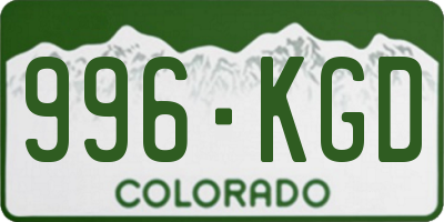 CO license plate 996KGD