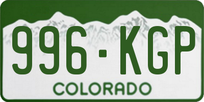 CO license plate 996KGP