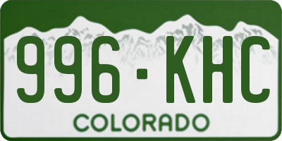 CO license plate 996KHC