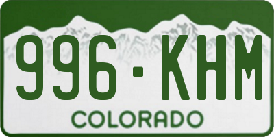 CO license plate 996KHM