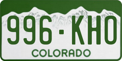 CO license plate 996KHO