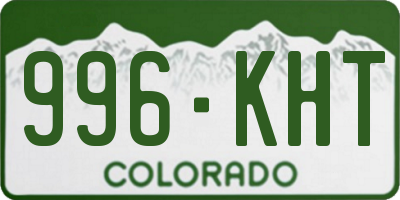 CO license plate 996KHT
