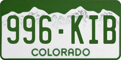 CO license plate 996KIB