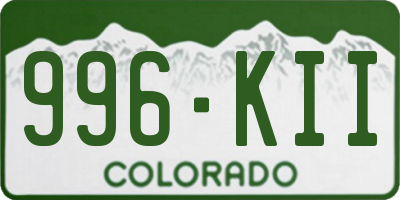 CO license plate 996KII