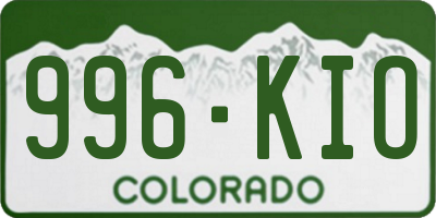 CO license plate 996KIO